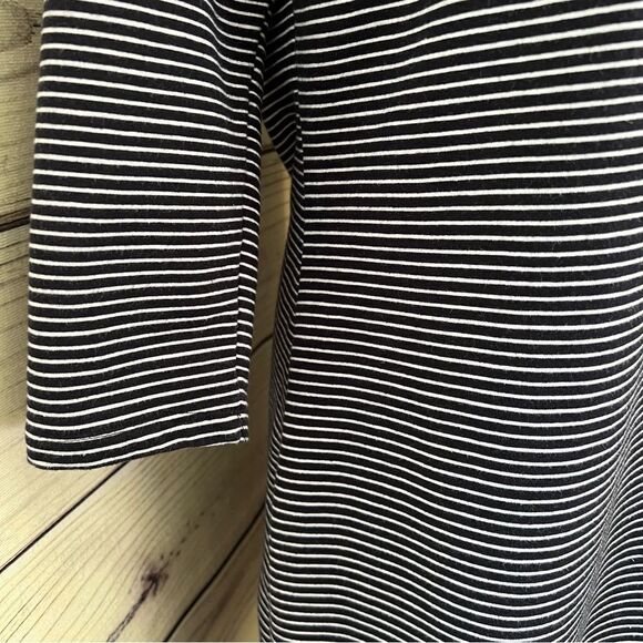 Workshop Republic Navy & White Striped 3/4 Sleeve Shift Dress - Picture 3 of 6
